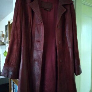 Vintage 70s red leather coat